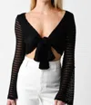 Olivaceous Billie Knit Top In Black In Black