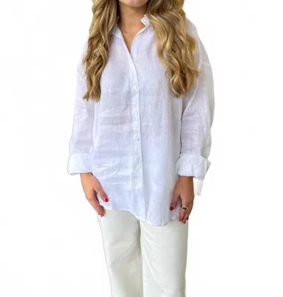 Olivaceous Brenda Button Up Top In White