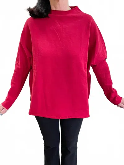 Olivaceous Brooklyn Oversized Sweatshirt In Scarlet In Red