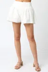 Olivaceous Bunny Eyelet Shorts In White In White