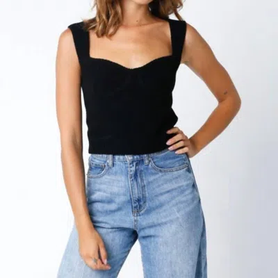 Olivaceous Bustier Sweater Top In Black
