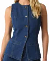 Olivaceous Button Down Top In Denim In Blue