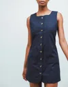 Olivaceous Button-front Dress In Navy In Blue