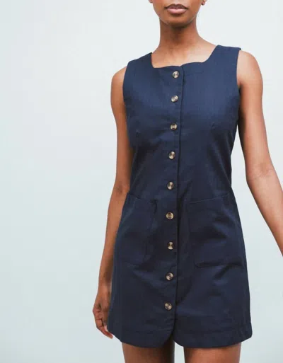 Olivaceous Button-front Dress In Navy In Blue