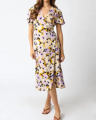 Olivaceous Camila Floral Dress In Lavender Mustard