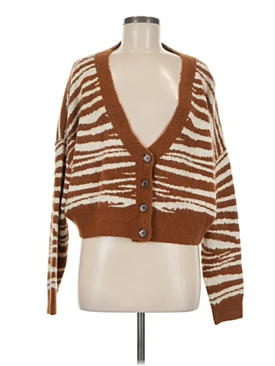 Pre-owned Olivaceous Cardigan Sweater In Brown