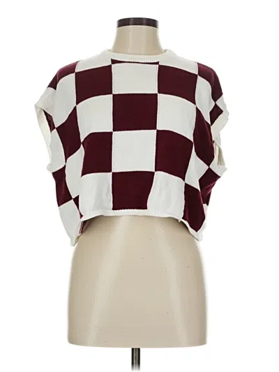 Pre-owned Olivaceous Cardigan Sweater In Burgundy