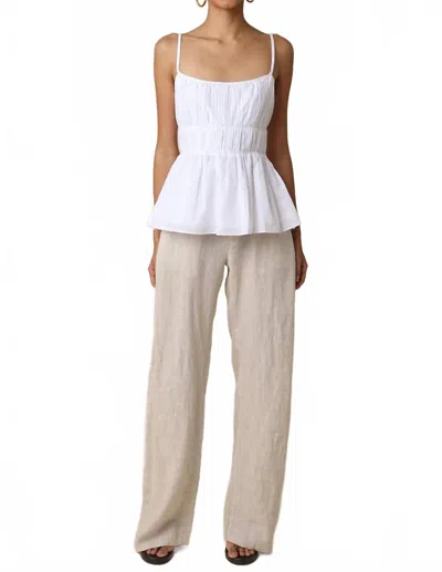 Olivaceous Carina Taupe Linen Pant In Beige In Black