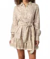 Olivaceous Carly Ruffled Dress In Brown In Neutral