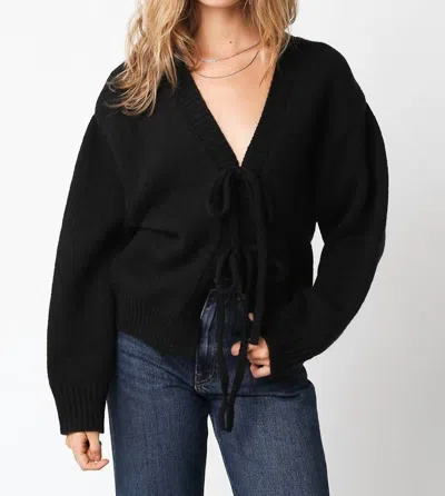 Olivaceous Casey Bow Sweater In Black