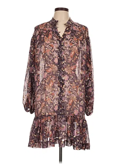 Pre-owned Olivaceous Casual Dress In Brown