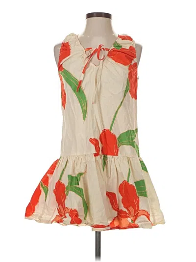 Pre-owned Olivaceous Casual Dress In Brown