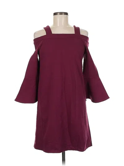 Pre-owned Olivaceous Casual Dress In Burgundy