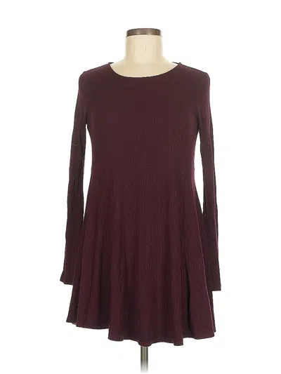 Pre-owned Olivaceous Casual Dress In Burgundy