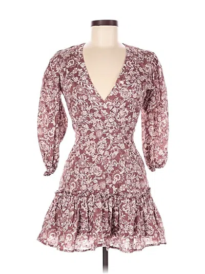 Pre-owned Olivaceous Casual Dress In Burgundy