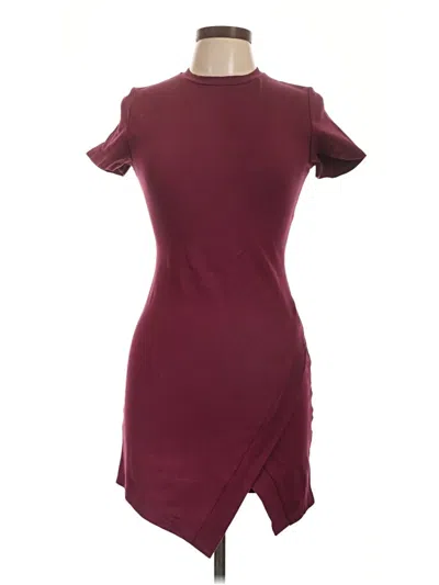 Pre-owned Olivaceous Casual Dress In Burgundy