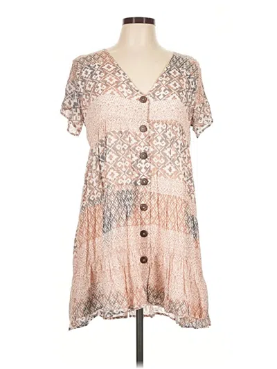 Pre-owned Olivaceous Casual Dress In Tan