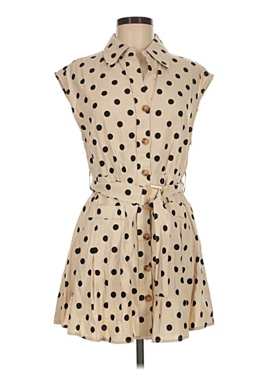 Pre-owned Olivaceous Casual Dress In Tan