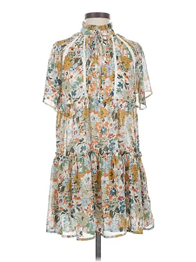 Pre-owned Olivaceous Casual Dress In White