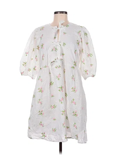 Pre-owned Olivaceous Casual Dress In White
