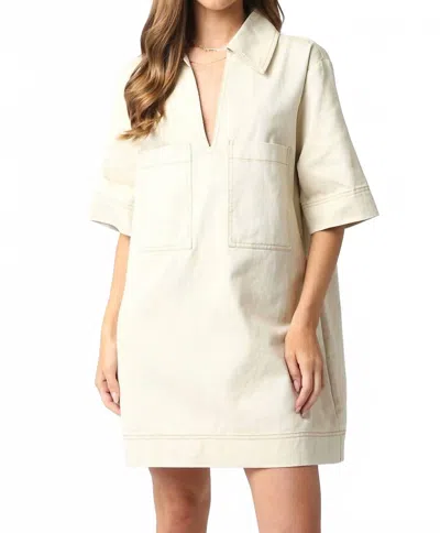 Olivaceous Cerissa Denim Dress In Natural In White
