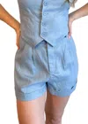 Shop Olivaceous Chasing You Shorts In Blue