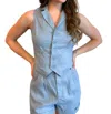 Olivaceous Chasing You Vest Top In Blue In Blue