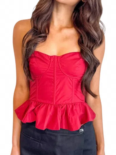 Olivaceous Cinnamon Sky Top In Red