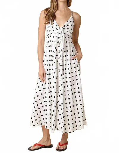 Olivaceous Clara Polka Dot Maxi Dress In White