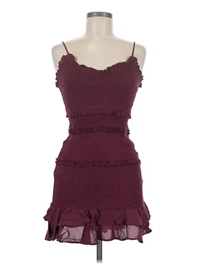 Pre-owned Olivaceous Cocktail Dress In Burgundy