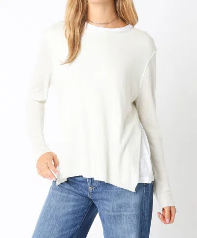 Olivaceous Cozie Layered Summer Sweater In Cream In White