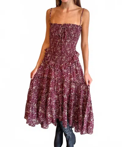 Olivaceous Crisp Air Cutie Dress In Plum In Burgundy