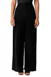 Olivaceous Cupro Wide-leg Trousers In Black In Black