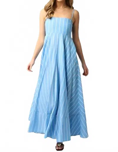 Olivaceous Deanna Stripe Dress In Blue