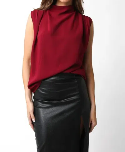 Olivaceous Denise Top In Burgundy In Red