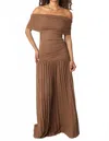 Olivaceous Drop Waist Maxi Dress In Mocha In Brown