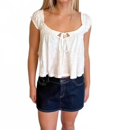 Olivaceous Emerly Feminine Flair Skort In Denim In White