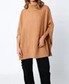 Olivaceous Emily Sweater Poncho In Camel In Multi