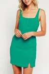 OLIVACEOUS ENVY ME MINI DRESS IN TROPICAL GREEN