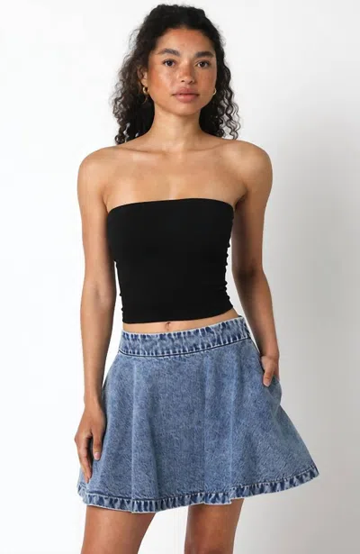 Olivaceous Evie Strapless Top In Black