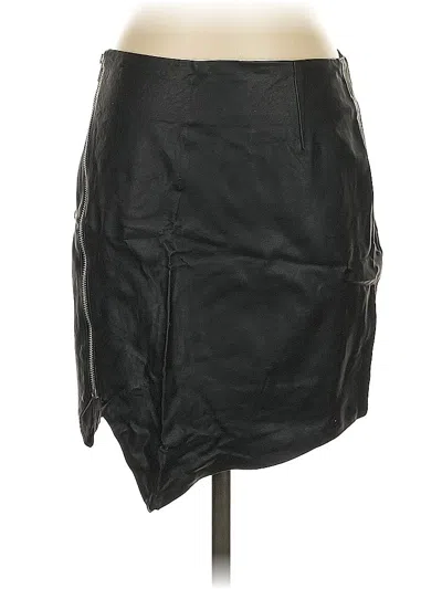 Pre-owned Olivaceous Faux Leather Skirt In Black