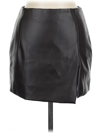 Pre-owned Olivaceous Faux Leather Skirt In Black