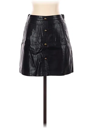 Pre-owned Olivaceous Faux Leather Skirt In Black