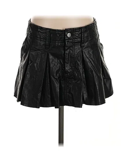 Pre-owned Olivaceous Faux Leather Skirt In Black