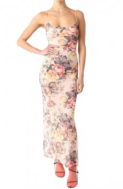 Olivaceous Fiona Floral Dress In Blush In Multi