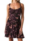 Olivaceous Floral Corset Dress In Multi In Multi