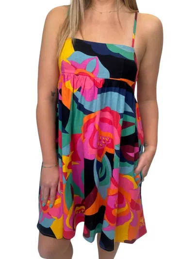 Olivaceous Floral Mini Dress In Multi