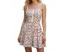 Olivaceous Floral Mini Sundress In Cream/orange In Multi