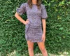 Olivaceous Floral Ruffled Dress In Purple In Purple
