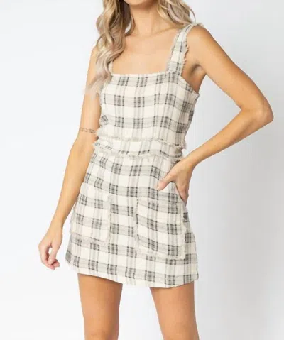 Olivaceous Freida Plaid Tank Mini Dress In Black In Multi